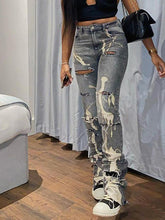 Verwaschene weiße Slim-Jeans